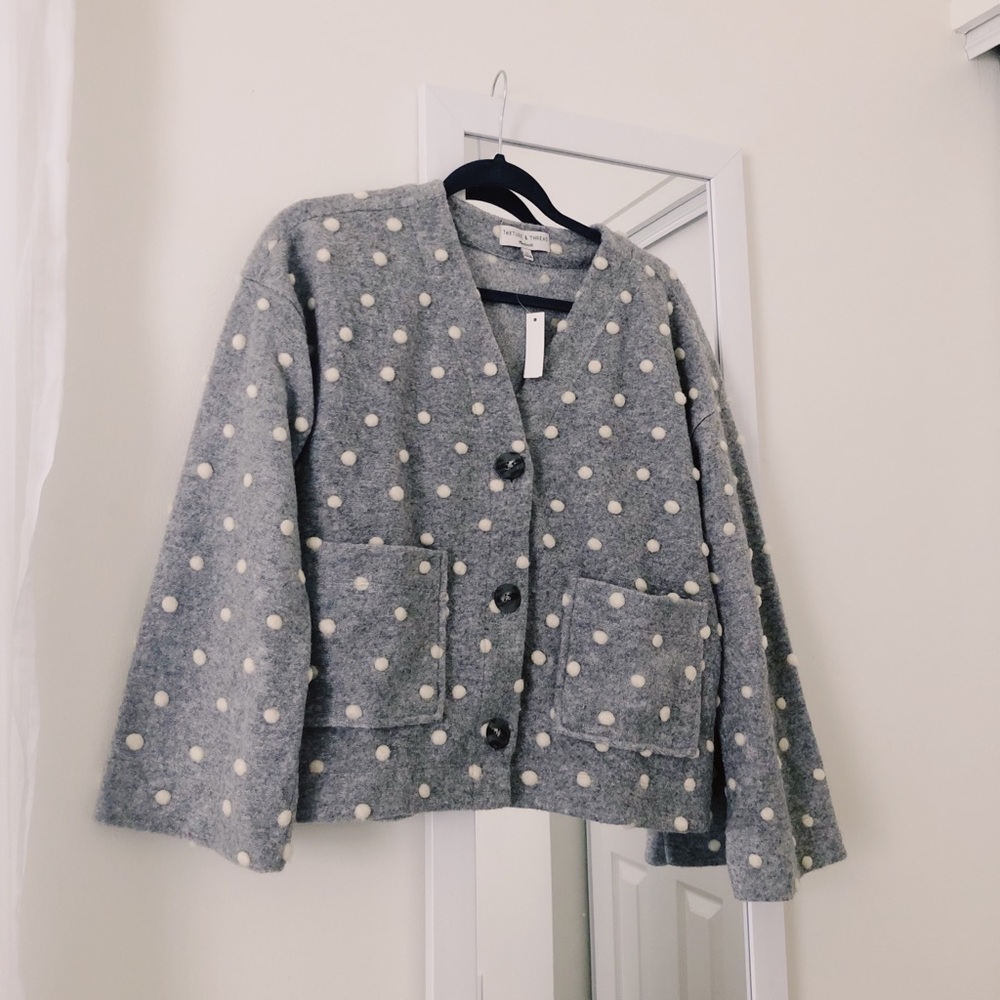 Madewell polka dot cardigan sweater